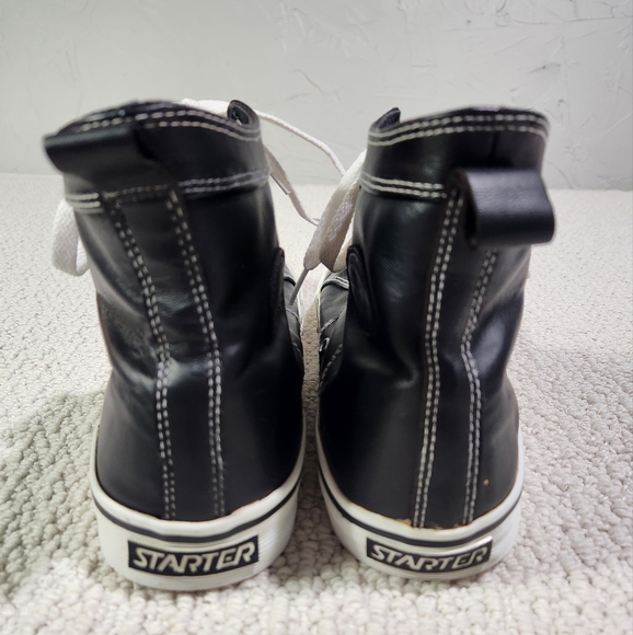 Vintage Starter \'JACK\' Blackout Leather Men\'s Sz 10 Retro High Top Shoes Sneaker main image 5